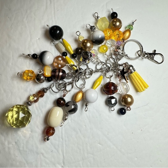 Chunky Beaded Tassel Handbag Purse Accessory Dangle Charm Key Chain Handmade - Picture 17 of 17